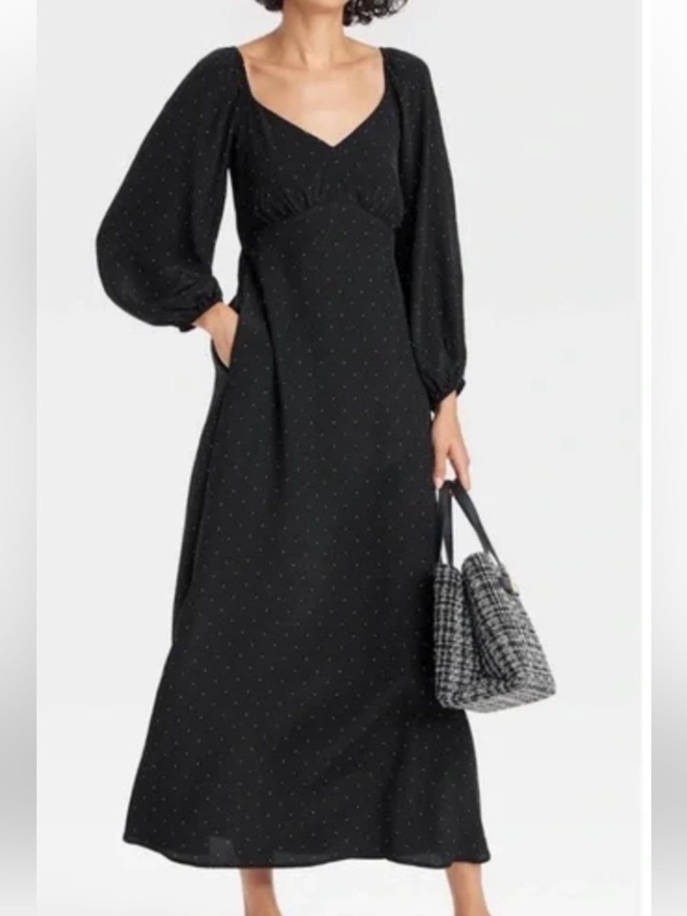 A New Day Long Sleeve Crepe
Maxi A-Line Dress (Black - S)